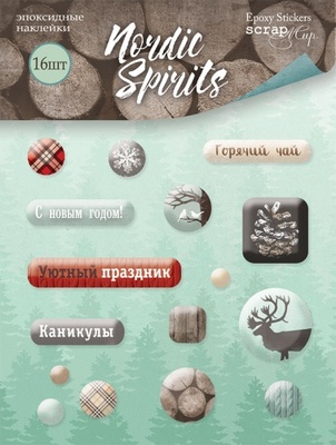 Набір епоксидних наліпок від Scrapmir - Nordic Spirits, 16 шт.