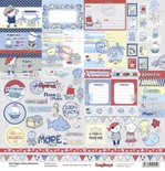 Папір для пігменту ScrapBerryʼs -Морська пригода - Картка 1, 1 аркуш УК, 30,5x30,5см, 190 г/м², двосторонній