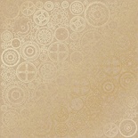 Аркуш одностороннього паперу з фольгуванням Golden Gears Kraft 30,5x30,5см, ТМ Фабрика Декору