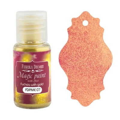 Суха фарба Magic paint with effect, колір Фуксія з золотом, 15мл