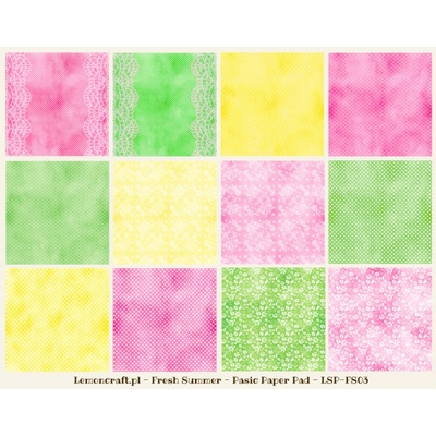 Набір скрап-паперу LemonCraft - Fresh Summer, фонові дизайни, 30x30 см, з бонусом