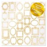 Ацетатний аркуш з фольгуванням Golden Frames 30,5x30,5см, ТМ Фабрика Декору
