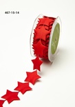Стрічка - Star Banner Red - червона, ширина - 38 мм, довжина 90 см