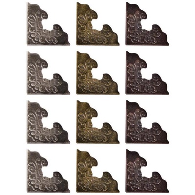 Набір металевих кутиків Tim Holtz - Idea - Ology Metal Ornate Corners, 12 штук, кутики