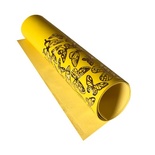 Відріз екошкіри з тисненням золотою фольгою Golden Butterflies Butterflies Yellow, 50см х 25см, ТМ Фабрика Декору