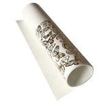 Відріз екошкіри з тисненням золотою фольгою Golden Butterflies White 50x25см, ТМ Фабрика Декору