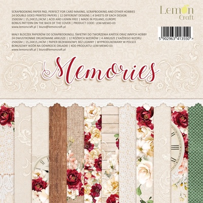 Набiр паперу для скрапбукiнгу Lemoncraft - Memories, 15х15см
