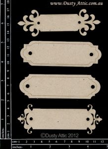Чіпборд від Dusty Attic - Name Plates №5, 4 шт.