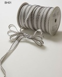 Стрічка Grosgrain/Stitched Edge, колір White/Black, ширина 9,5мм, довжина 90 см