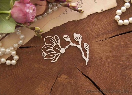 Чіпборд від WOODchic - "Гілочка Магнолії 2", 7.5x5см
