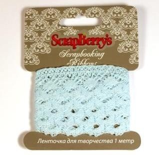 Тасьма мереживна від ScrapBerryʼs - П/Е 2,5см блакитна, 1 м