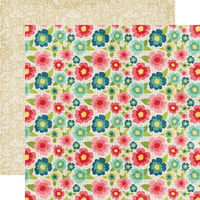 Аркуш двостороннього паперу для скрапбукінгу від Echo Park - Floral, 30x30 см
