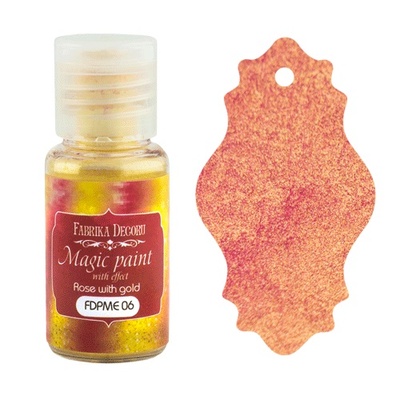 Суха фарба Magic paint with effect, колір Троянда з золотом, 15мл
