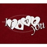 Чіпборд Scrapiniec - Напис з серцями I love you, 6