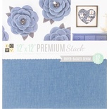 Набір кардстоку DCWVPaper Backed Denim Fabric, 30x30 см, 12 аркушів, джинсова тканина