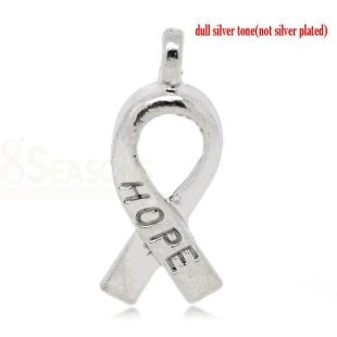 Металева прикраса/ підвіска "Hope", 19мx8мм, срібло, 1 шт.