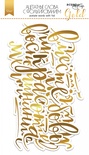 Ацетатні висічені слова з фольгуванням від Scrapmir - Gold (золоте), 12шт