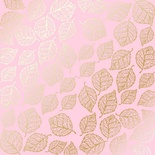 Аркуш одностороннього паперу з фольгуванням Golden Delicate Leaves Pink, ТМ Фабрика Декору