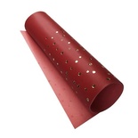 Відріз екошкіри з тисненням золотою фольгою Golden Drops Red 50x25см, ТМ Фабрика Декору