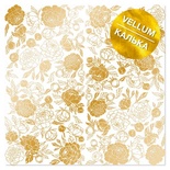 Аркуш кальки (велум) з фольгуванням Golden Peony Peony Passion 30,5х30,5см, ТМ Фабрика Декору