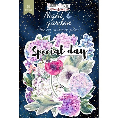 Набір висічок для скрапбукінгу, колекція Night garden 63шт.,ТМ Фабрика Декору