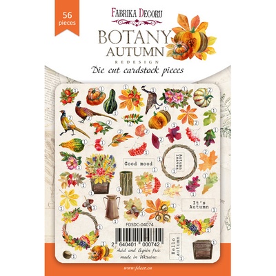 Набір висічок для скрапбукінгу, колекція Botany autumn Redesign, 56шт., ТМ Фабрика Декору