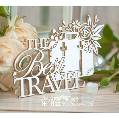 Чіпборд ScrapBox — напис «The Best Travel» з валізою Hi-357