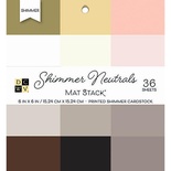 Набір кардстоку DCWV Shimmer Neutrals Solid, 15x15см, 36 аркушів, з блиском