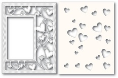 Ніж і маска від Poppystamps - Ribbon Heart Sidekick Frame and Stencil