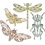Ножі Sizzix Thinlits DiesBy Tim Holtz - Geo Insects, 4 шт