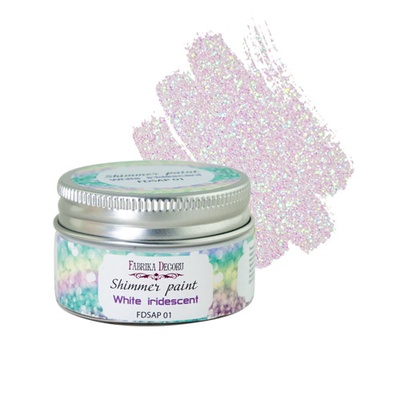 Фарба з глітером Shimmer paint, колір веселкуваний білий, ТМ Фабрика Декору, 30 мл