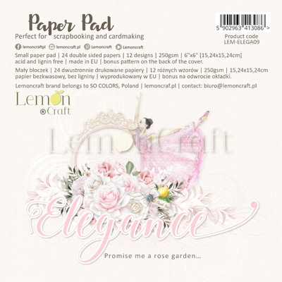 Набiр паперу для скрапбукiнгу Lemoncraft - Elegance, 15х15см