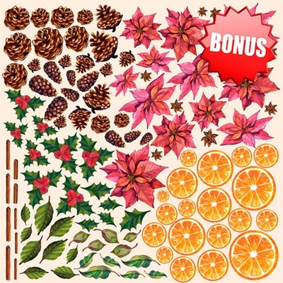 Аркуш для вирізання №1 Botany winter, 30x30 см, ТМ Фабрика Декору