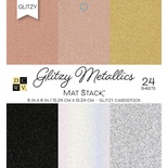 Набір кардстоку DCWV Glitzy Metallics W/Glitter, 15х15см, 24 аркуші, з глітером
