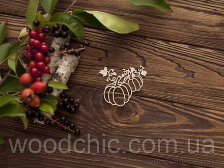 Чіпборд Два гарбузи від WOODchic, 7 на 6.3см