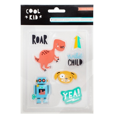 Акценты резиновые от Crate Paper - Cool Kid - Rubber Accents, 7 шт