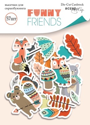 Набір висічок для скрапбукінгу від Scrapmir - Funny Friends, 57 шт