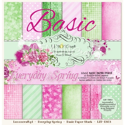 Набор скрапбумаги LemonCraft - Everyday Spring Basic, фоновые дизайны, 30х30 см, с бонусом