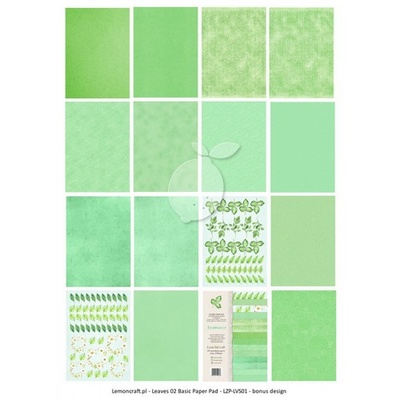 Набір скрап-паперу LemonCraft - Leaves 02, basic, 21.1x29.7 см, двосторонній
