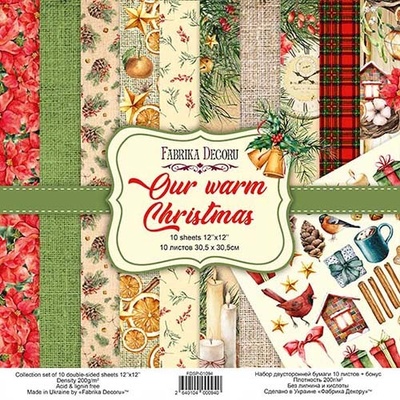 Набір скрап-паперу Our warm Christmas, ТМ Фабрика Декору