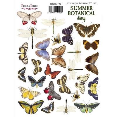 Набір наліпок (стікерів) 27 шт. Summer botanical diary 192, ТМ Фабрика Декору