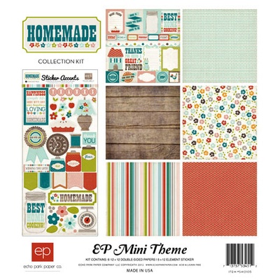 Набір двостороннього паперу для скрапбукінгу Echo Park - Homemade Mini Theme, 6+1 аркуш, 30x30 см