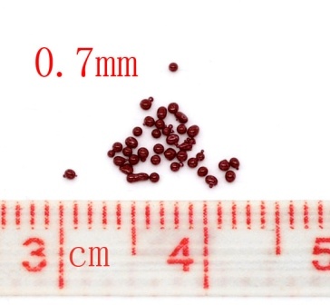 Мікробісер 0.7мм, червоний, 100, 1 шт.