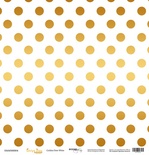 Аркуш одностороннього паперу з золотим тисненням від Scrapmir - "Golden Dots White" з колекції Every Day, 30x30 см