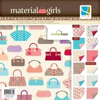 Набор скрапбумаги GCD Studios - Material Girl - 12 двусторонних листов, размер: 30x30 см
