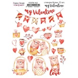 Набір наліпок (стікерів) 22 шт. My Valentine #162, ТМ Фабрика Декору