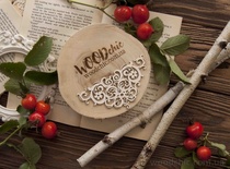 Чіпборд від WOODchic - "Бордюр з квітами", 10x5.2см