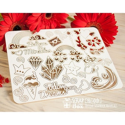 Чіпборд ScrapBox - Набір Believe in miracles великий Hc-031