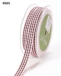 Стрічка Solid/Check, ширина 9,5мм, колір Pink/Brown, 90cм