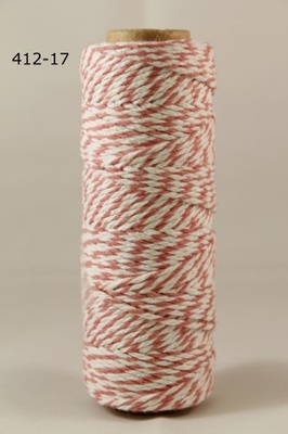 Бавовняний шнур від Baker's Twine - Seafoam, 2 мм, колір рожевий/білий, 1 м